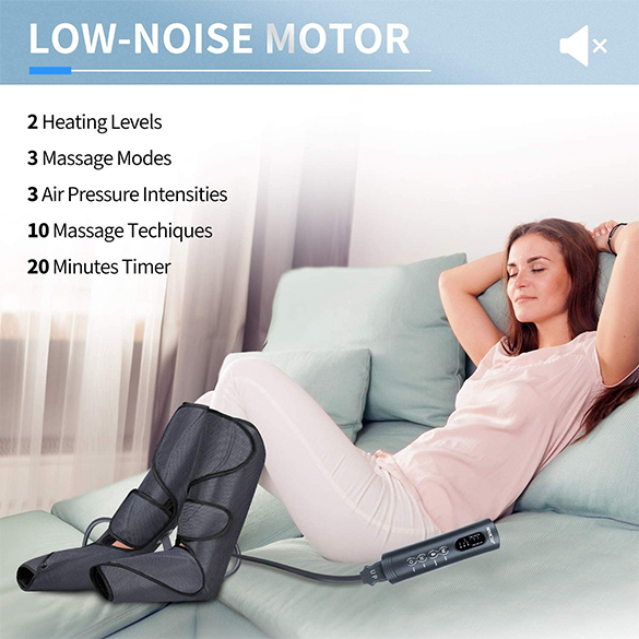 CINCOM Foot and Leg Massager with Heat, Air Compression Leg Massager for Circulation and Muscles Relaxation - 3 Modes, 3 Intensities, 2 Heating Super Quiet