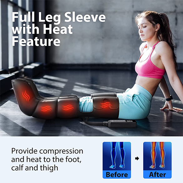 CINCOM Leg Massager - Upgraded Foot Calf Thigh Massager with Heat and Compression for Circulation and Pain Relief - Gifts Ideas