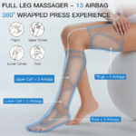 CINCOM Leg Massager with Heat, Air Compression Leg Massager for Circulation, Full Leg Massager with 3 Heats 3 Modes 3 Intensities Sequential Compression Device for Pain Relief and Swelling